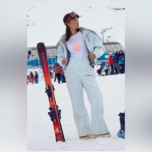Free People Sunday Skies Ski Pants Size M $398 in Arctic Snow NWT